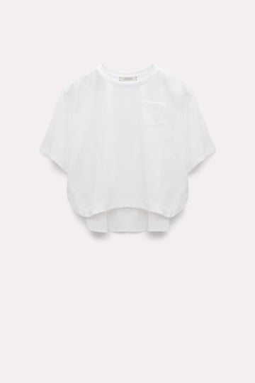 Dorothee Schumacher Boxy T-Shirt with draped hem pure white
