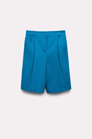 Dorothee Schumacher Cotton twill pleated bermuda shorts aqua blue