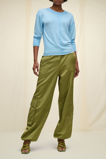 Dorothee Schumacher Cargo pants in hemp blend olive green