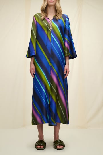 Dorothee Schumacher Kleid aus Seidentwill mit Schnürung colorful stripes