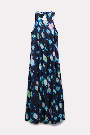 Dorothee Schumacher Neon floral print dress in satin vibrant flowers