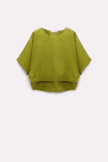 Dorothee Schumacher T-Shirt aus gewaschener Seide moss green