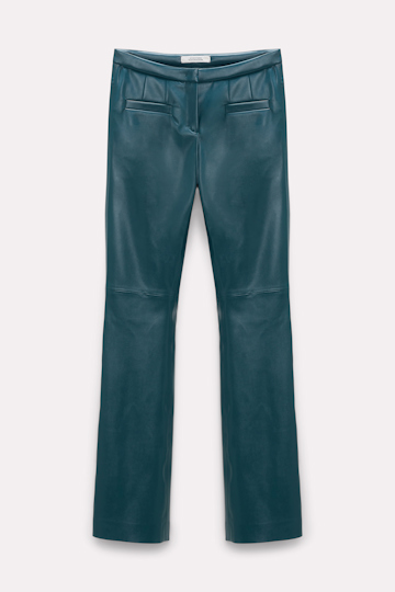 Dorothee Schumacher Shiny eco leather pants dark green