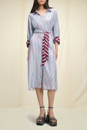 Dorothee Schumacher Striped silk shirtdress colorful mix with stripes