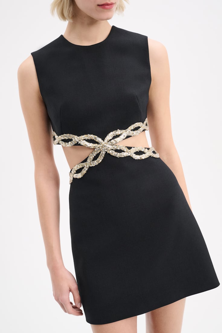 Dorothee Schumacher Dress with embellished cutouts pure black