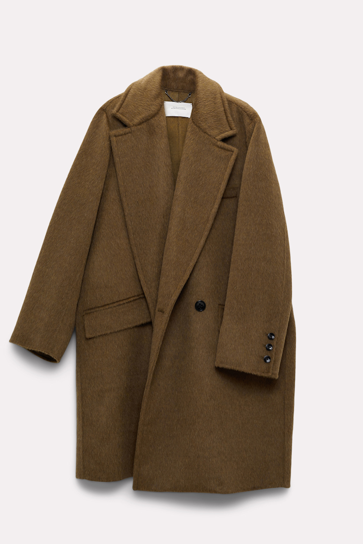 Dorothee Schumacher Oversized coat in wool-alpaca dark khaki