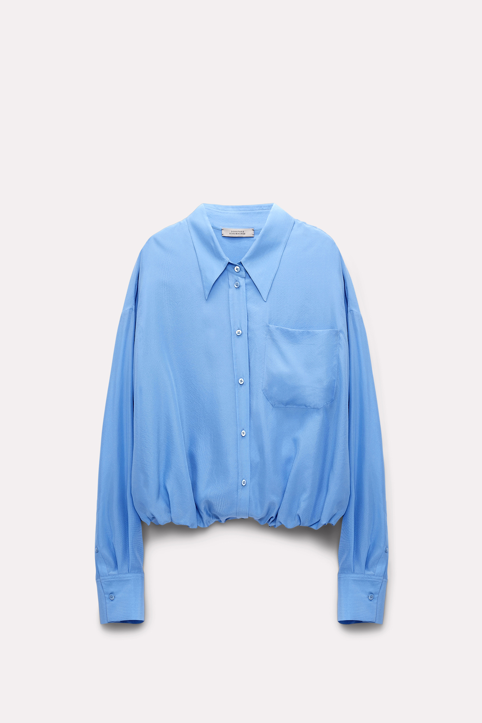 Dorothee Schumacher Silk blouse with balloon hem cornflower blue