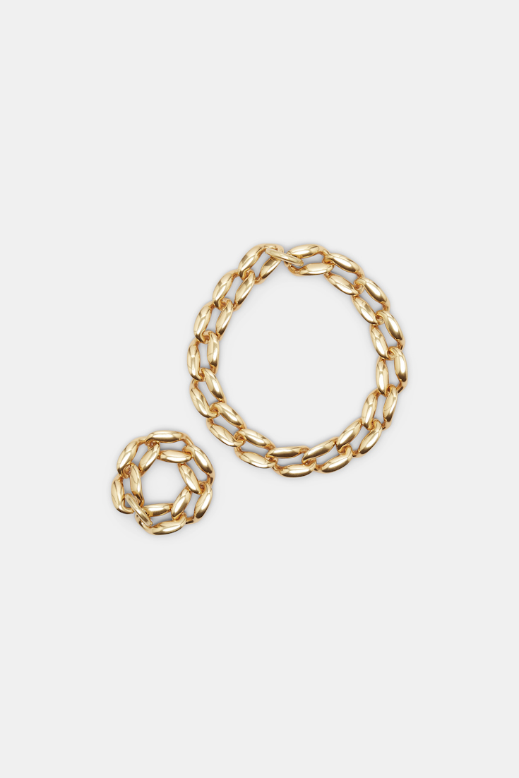 Dorothee Schumacher Brass tone chunky chain bracelet antique gold