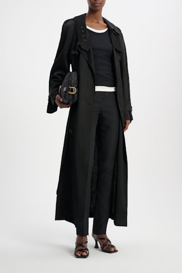 Dorothee Schumacher Slouchy, double-breasted trench coat pure black