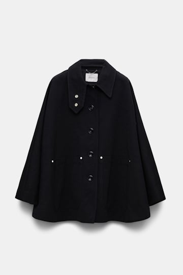 Dorothee Schumacher Cape with patch pockets pure black
