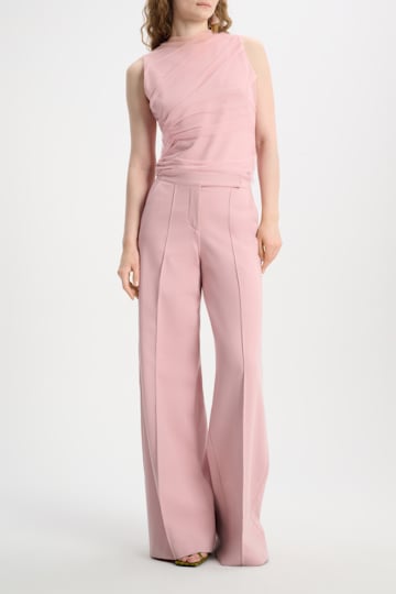 Dorothee Schumacher Punto Milano top with draped tulle overlay light rose