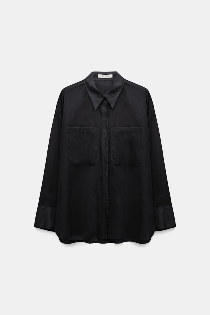 Dorothee Schumacher Oversized shirt in cotton voile pure black