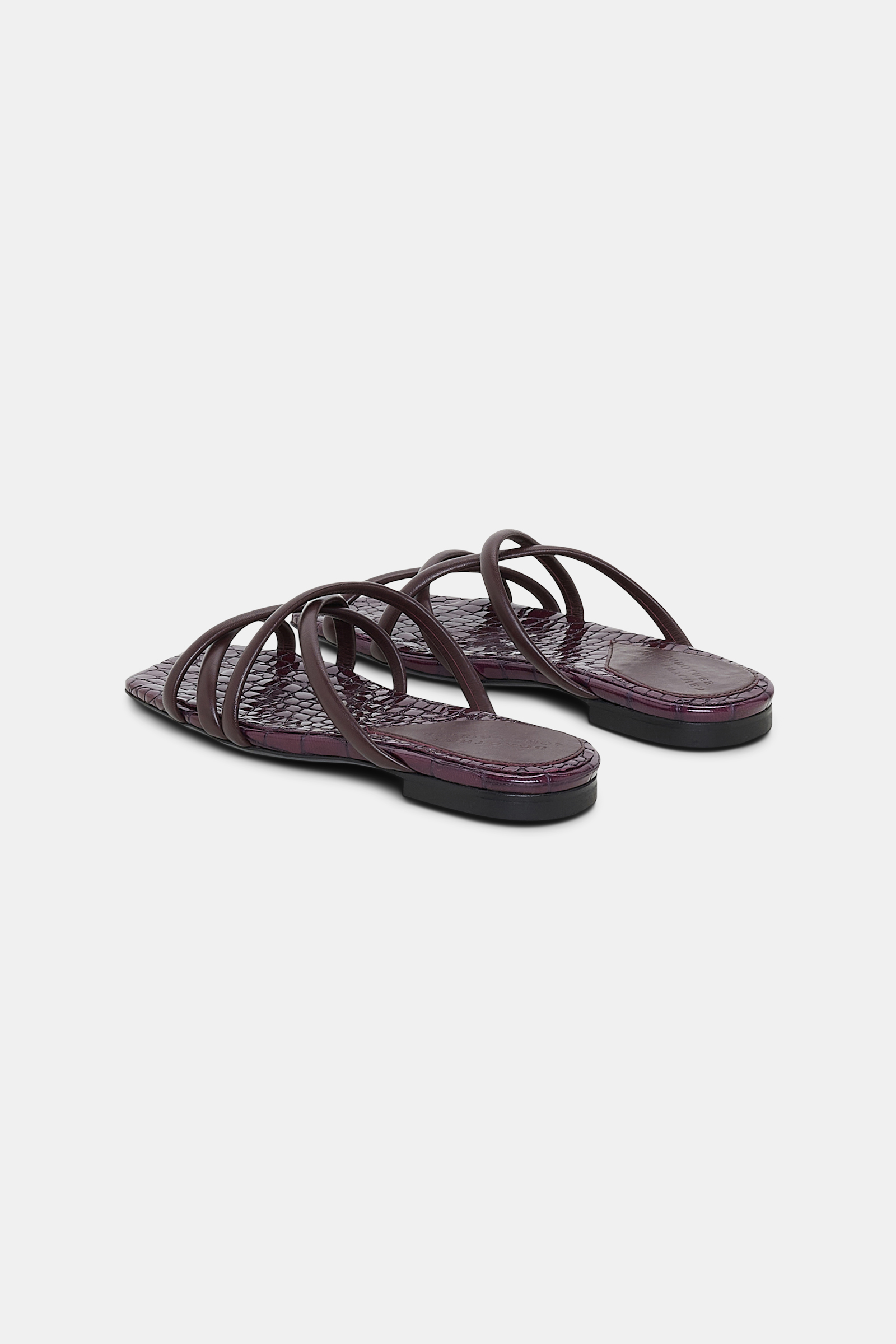 Dorothee Schumacher Square toe flat strappy sandals shimmering lilac
