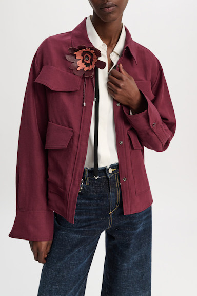 Dorothee Schumacher Shirt-jacket in technical linen burgundy