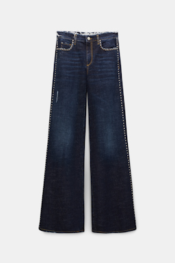 Dorothee Schumacher Jeans mit Ziersteinen, Westerndetails und ausgefranstem Bund True Denim Blue