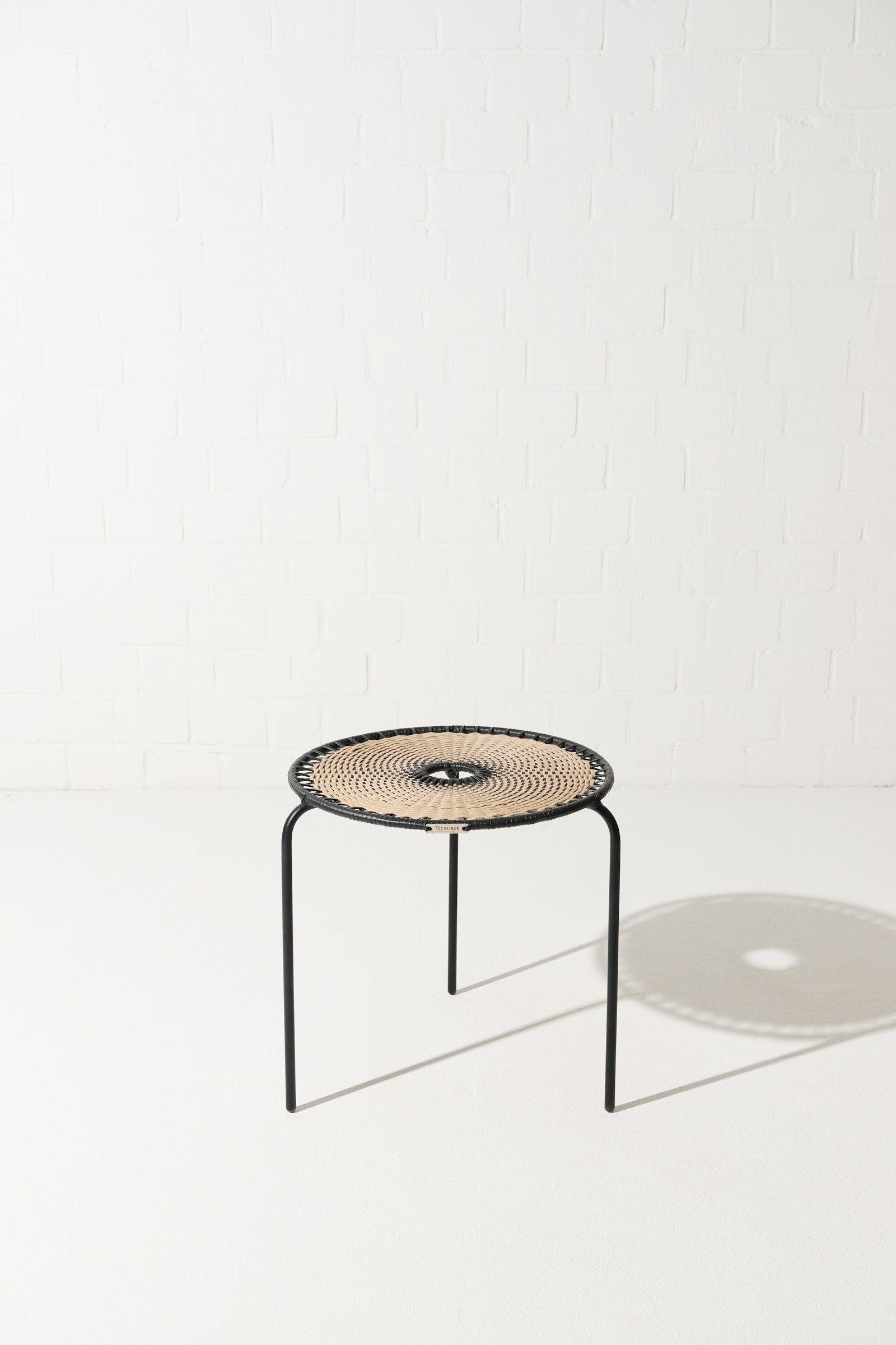 Dorothee Schumacher Handwoven small coffee table black beige mix