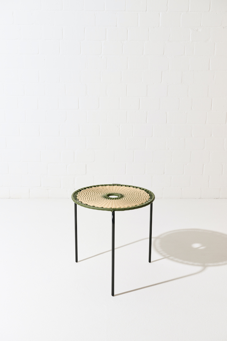 Dorothee Schumacher Handwoven small coffee table verde militar
