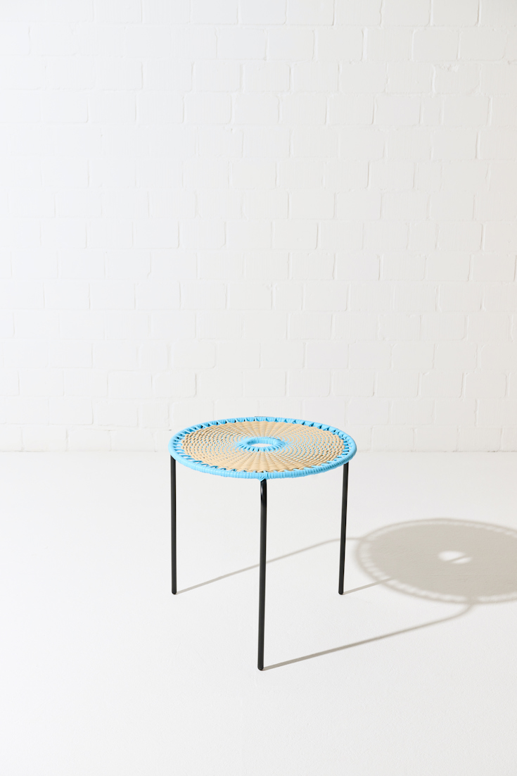 Dorothee Schumacher Handwoven small coffee table azul