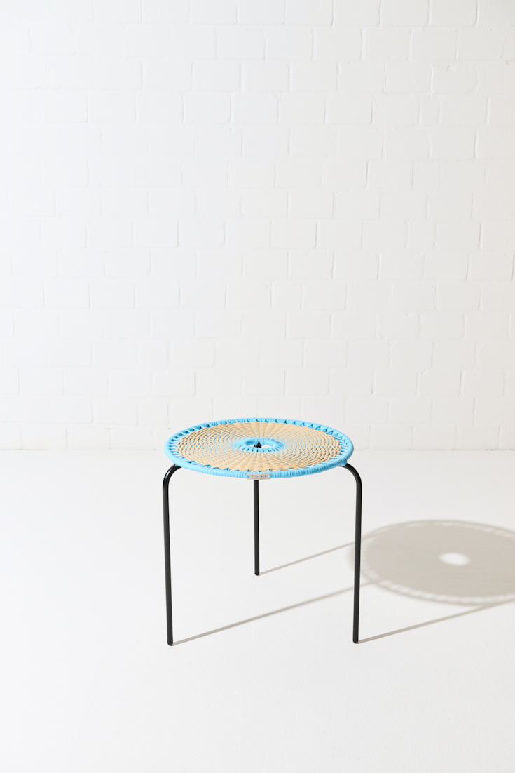 Dorothee Schumacher Handwoven small coffee table azul