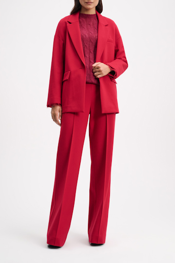 Dorothee Schumacher Transparenter Pullover mit Zopfmuster cozy red