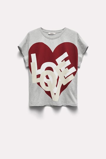 Dorothee Schumacher Shirt mit Love Print grey red mix
