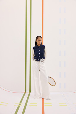 Dorothee Schumacher Long, wide Jeans mit Kordel-Gürtel pure white