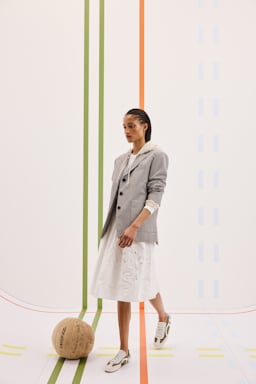 Dorothee Schumacher Karierter Blazer aus technischem Leinen white & walnut
