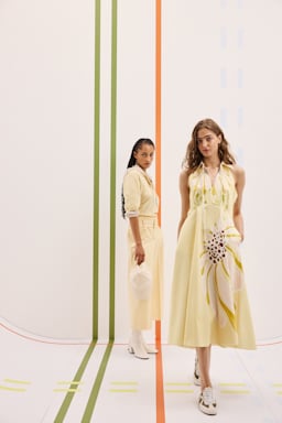 Dorothee Schumacher Midi-Kleid mit floralem Signature Print aus Baumwoll-Popeline dream flower yellow