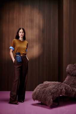 Dorothee Schumacher Wide Pants aus Schurwolle cinnamon tweed