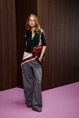 Dorothee Schumacher Barrel Pants aus leichtem Flanell grey melange