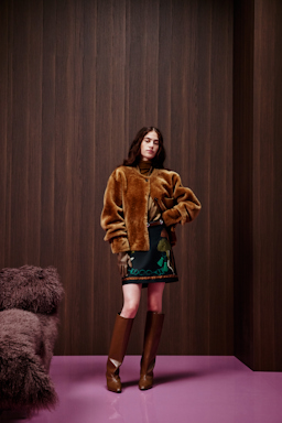 Dorothee Schumacher Lammfell-Wendejacke cinnamon tweed
