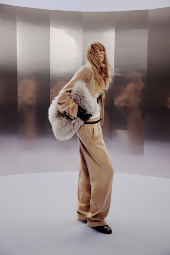 Dorothee Schumacher Blouson jacket in brushed wool almond