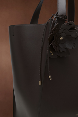 Dorothee Schumacher Handmade leather flower accessory Dark Chocolate