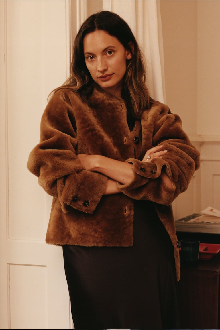 Dorothee Schumacher Lammfell-Wendejacke cinnamon tweed