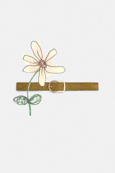 Dorothee Schumacher Waxed suede belt dafne green