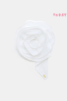 Dorothee Schumacher Limited edition XL rose brooch pure white