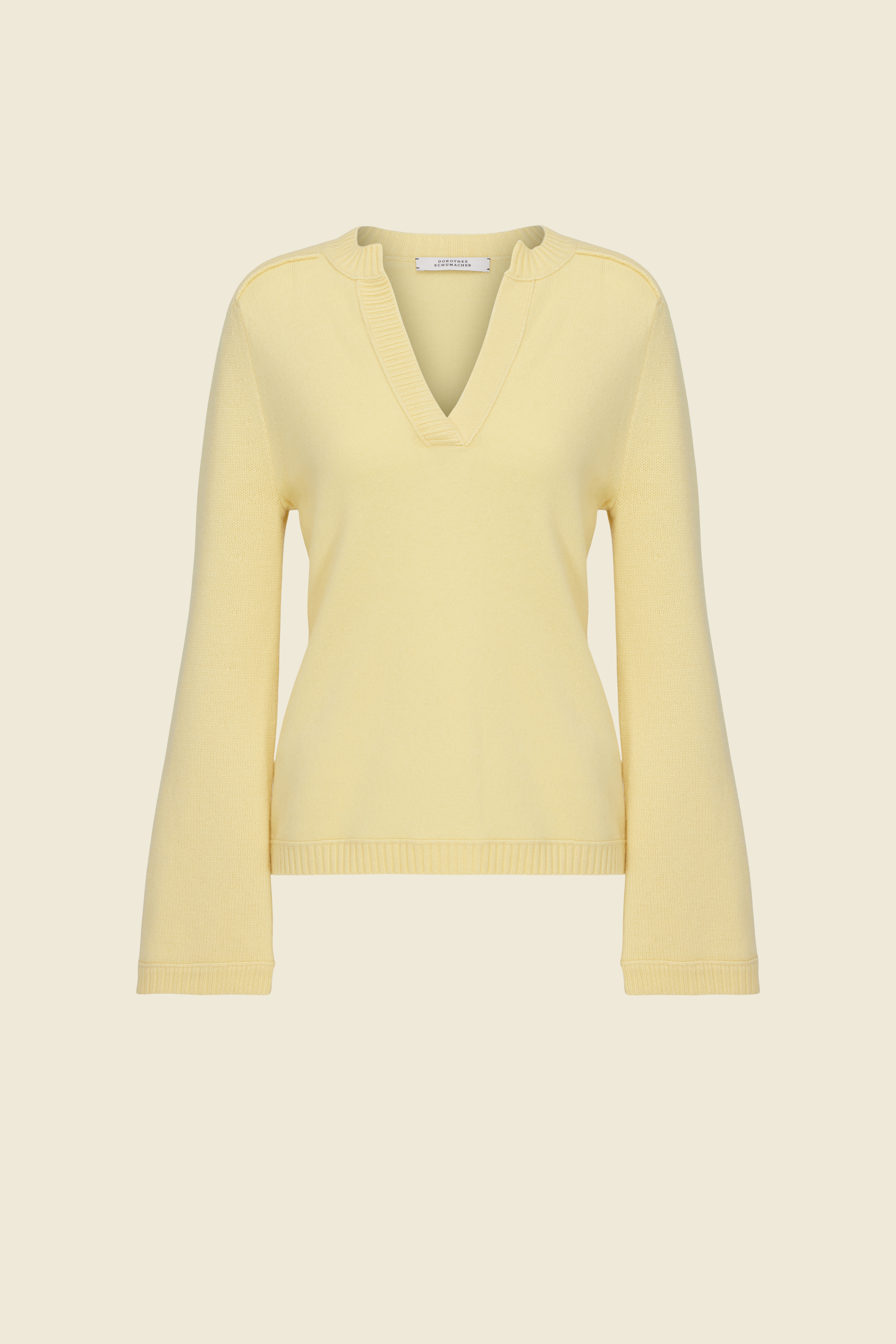 Dorothee Schumacher PULLOVER MIT RIPP-DETAILS UND OFFENER NECKLINE straw yellow