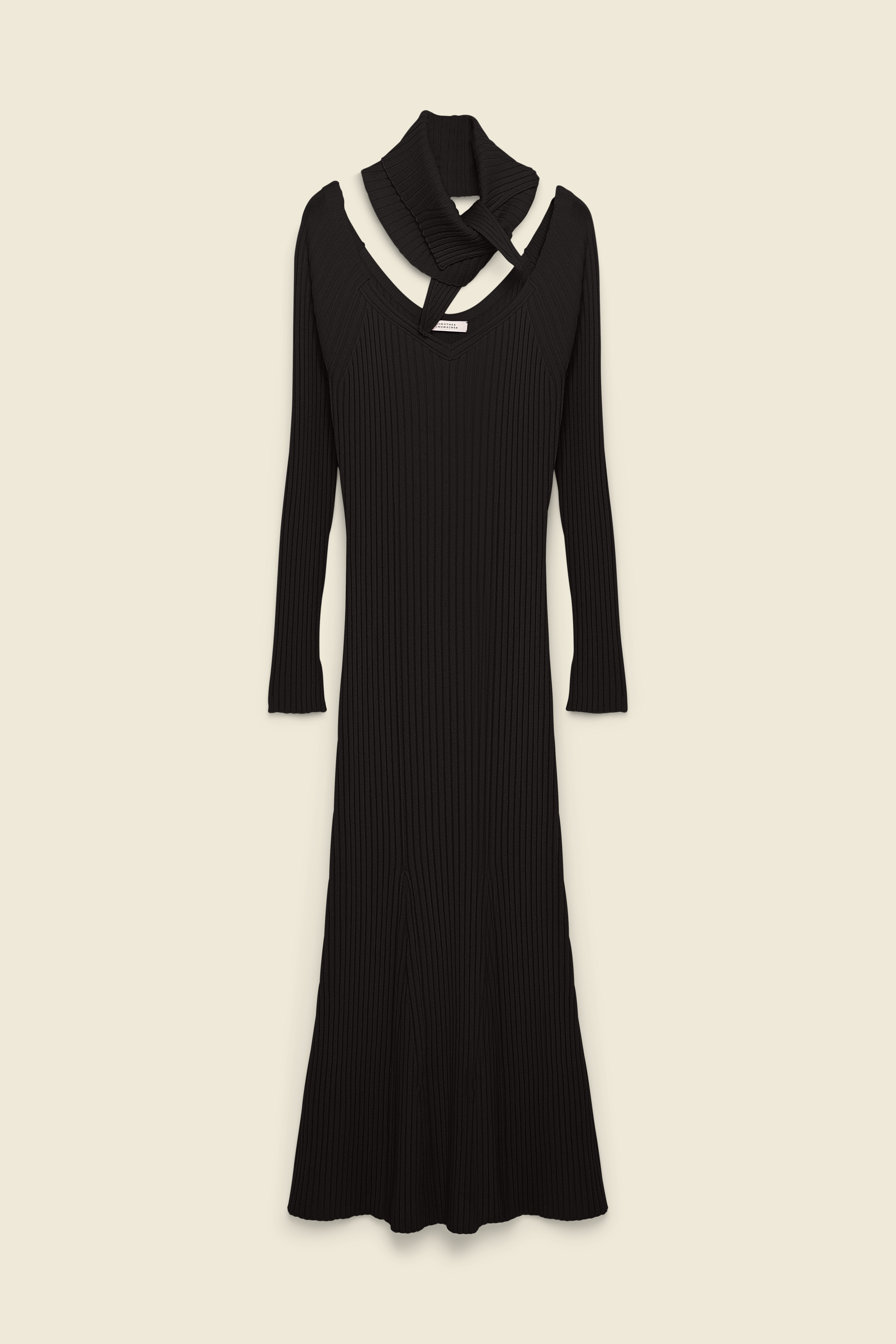 Dorothee Schumacher KNIT DRESS AND SCARF SET pure black