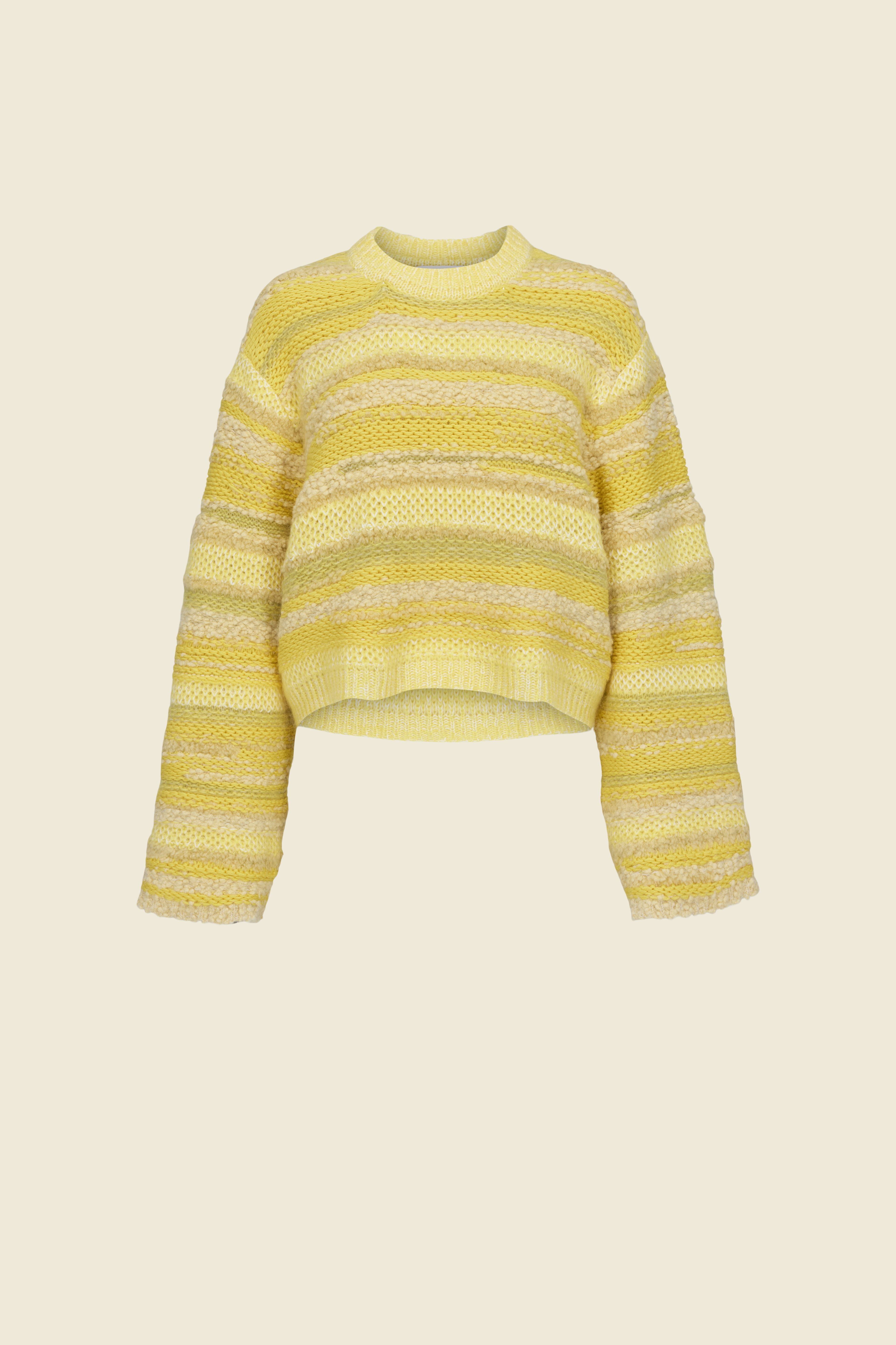 Dorothee Schumacher TEXTURED STRIPE KNIT PULLOVER yellow mix
