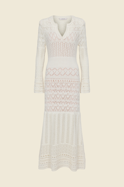 SEDUCTIVE LACE dress Dorothee Schumacher LACE-LIKE KNIT DRESS camellia white