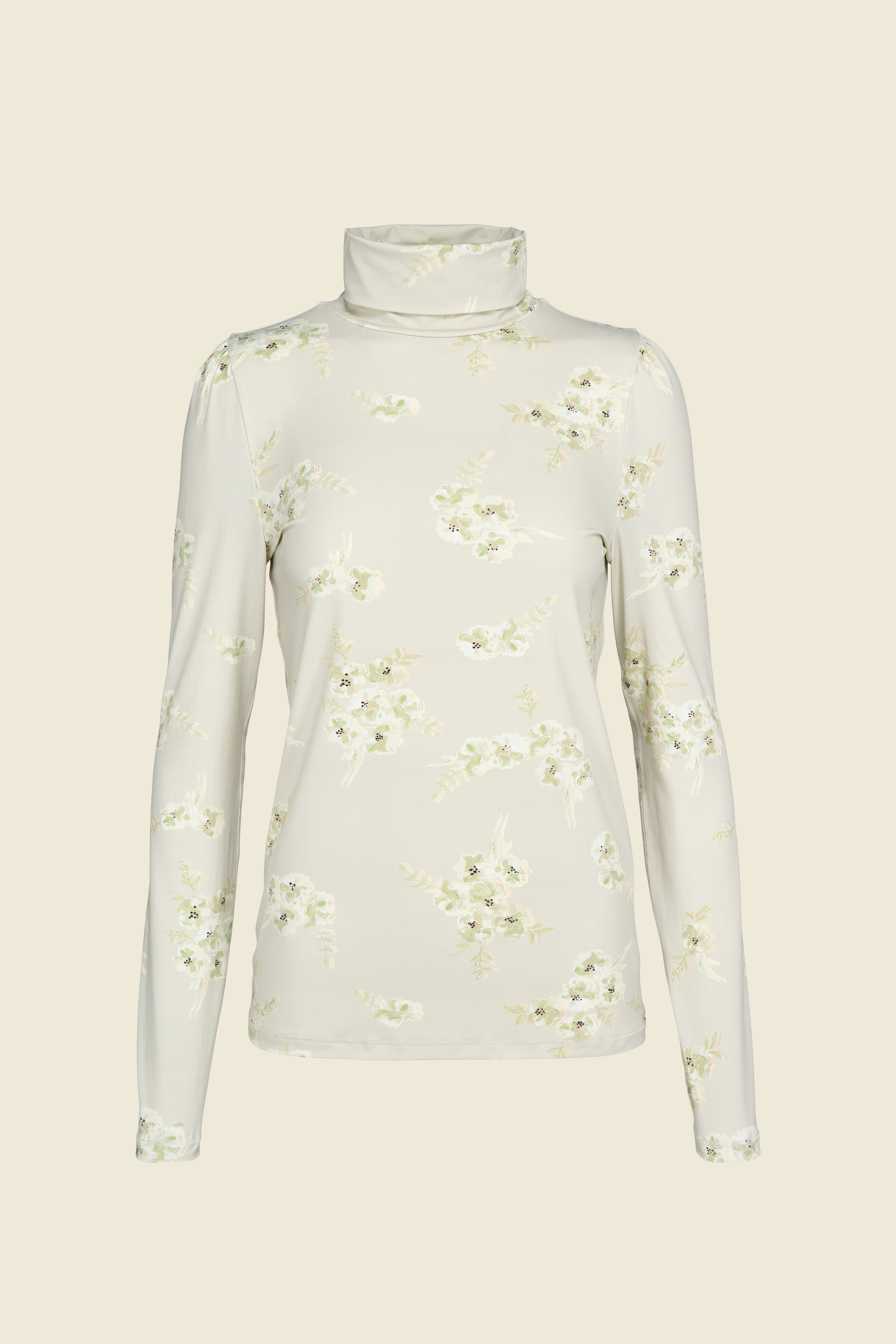 Dorothee Schumacher TECH-JERSEY TURTLENECK WITH FLORAL PRINT floral green mix
