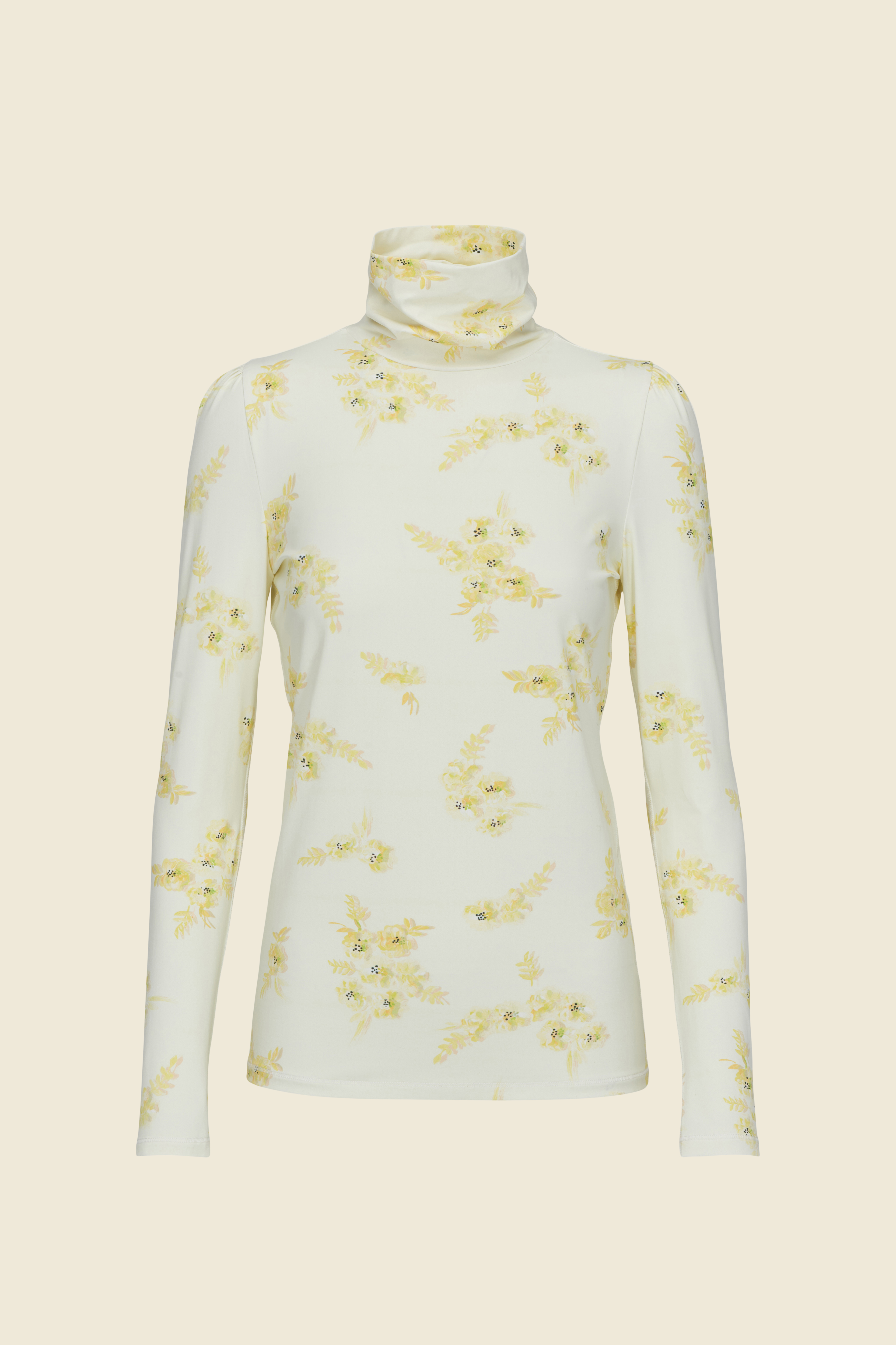 DOROTHEE SCHUMACHER TECH-JERSEY TURTLENECK WITH FLORAL PRINT