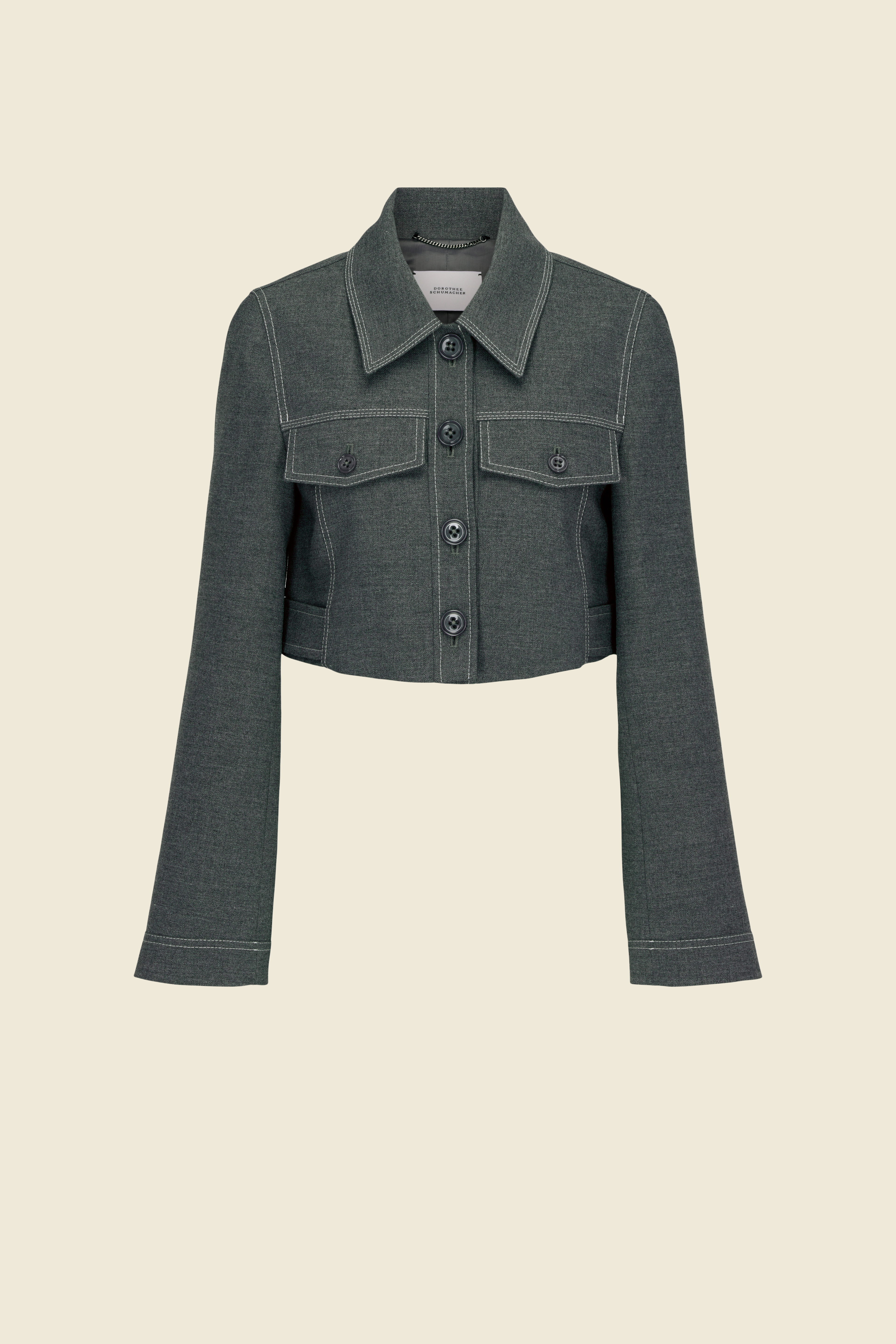 DOROTHEE SCHUMACHER CROPPED JACKET WITH COLLAR