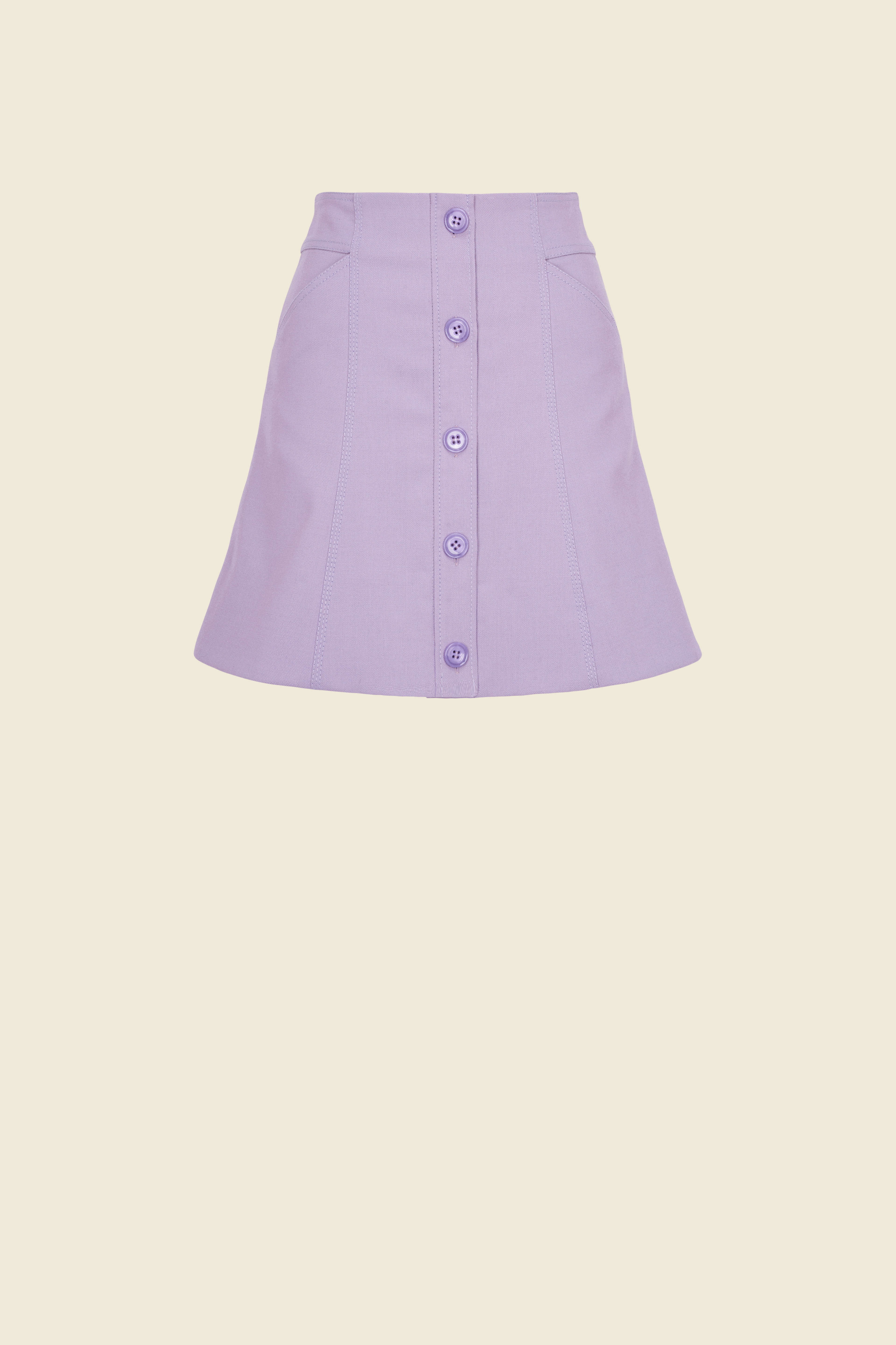 Shop Dorothee Schumacher Button Front Mini Skirt In Violet