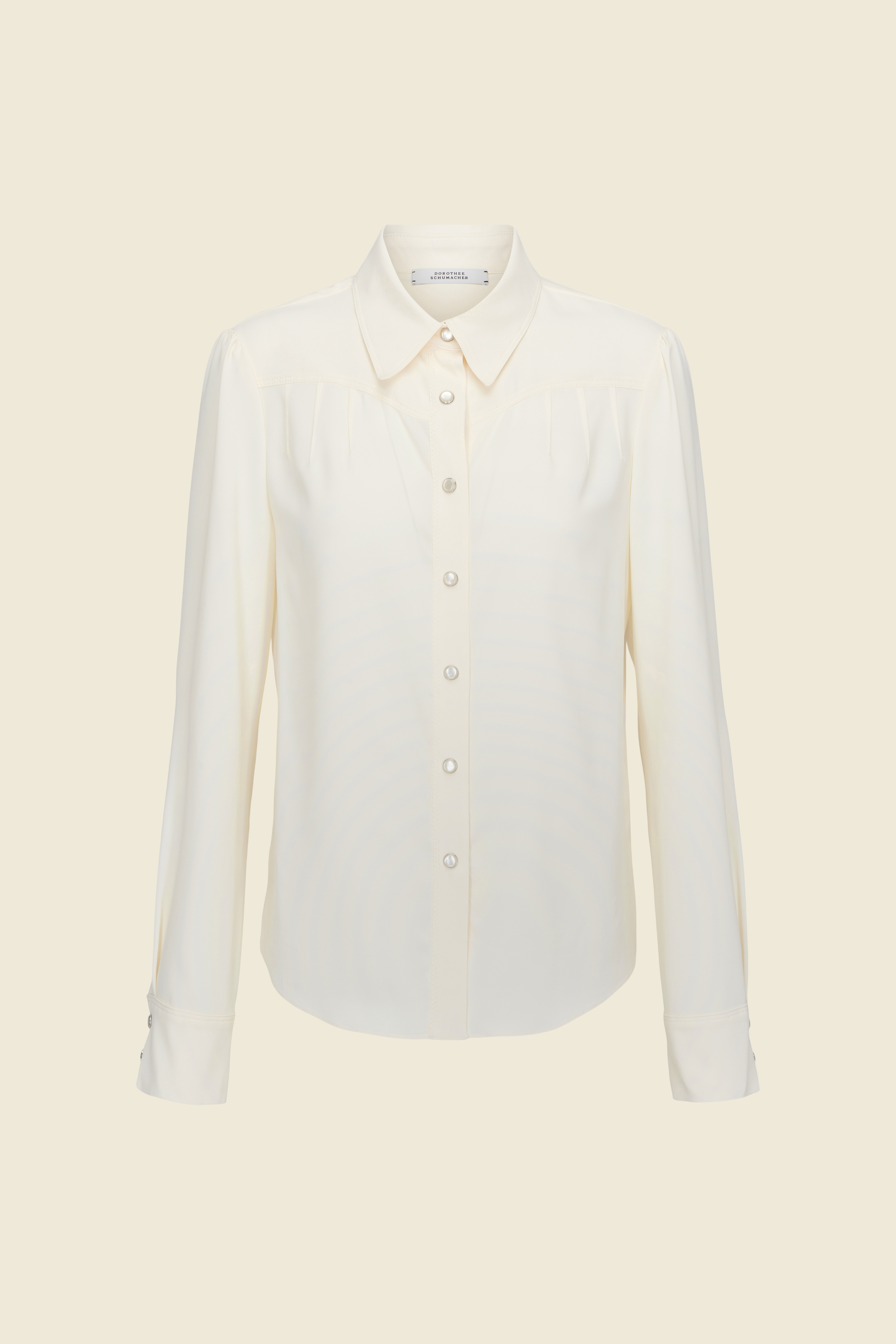 Dorothee Schumacher BLUSE MIT DENIM-DETAILS camellia white
