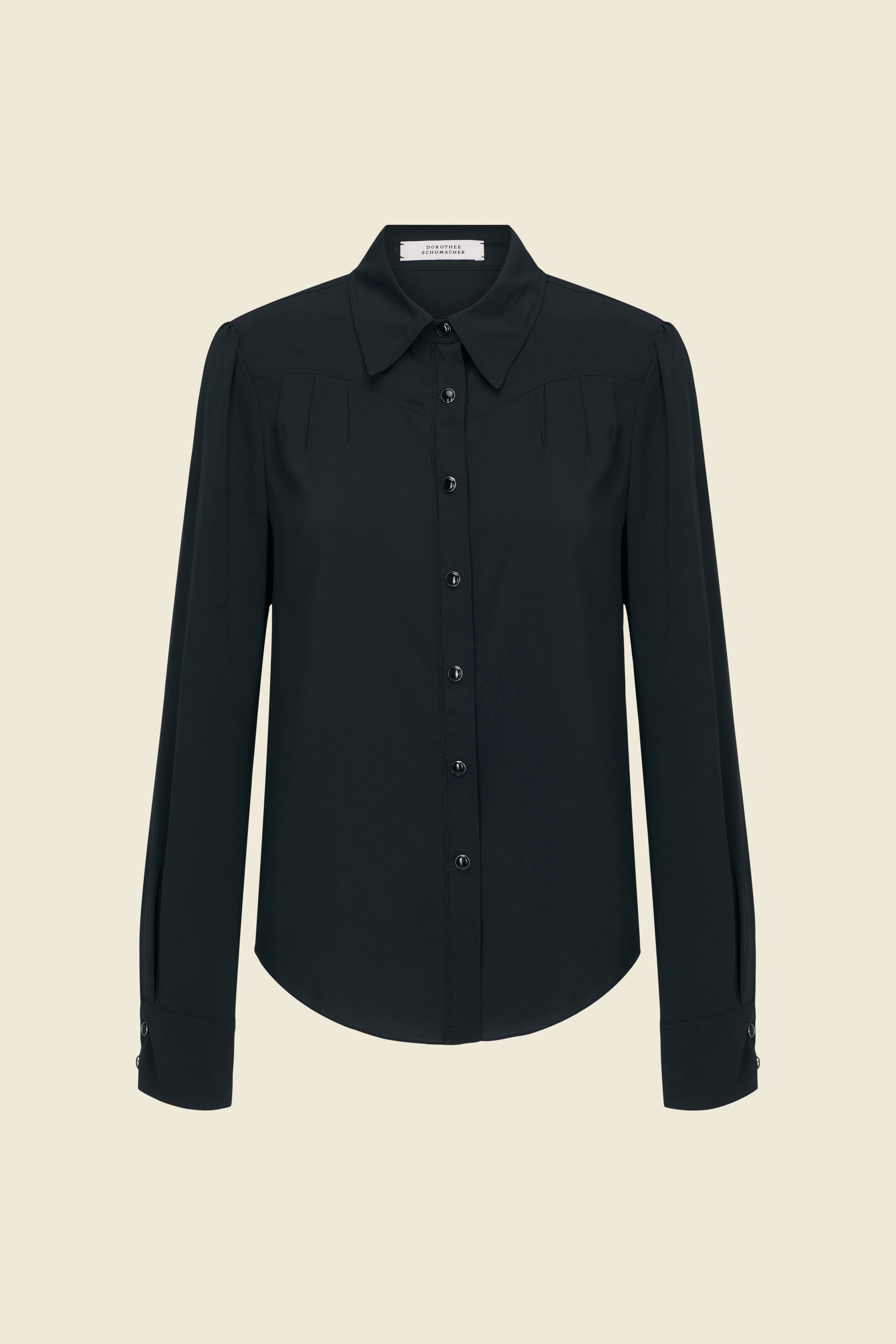 Dorothee Schumacher BLUSE MIT DENIM-DETAILS pure black