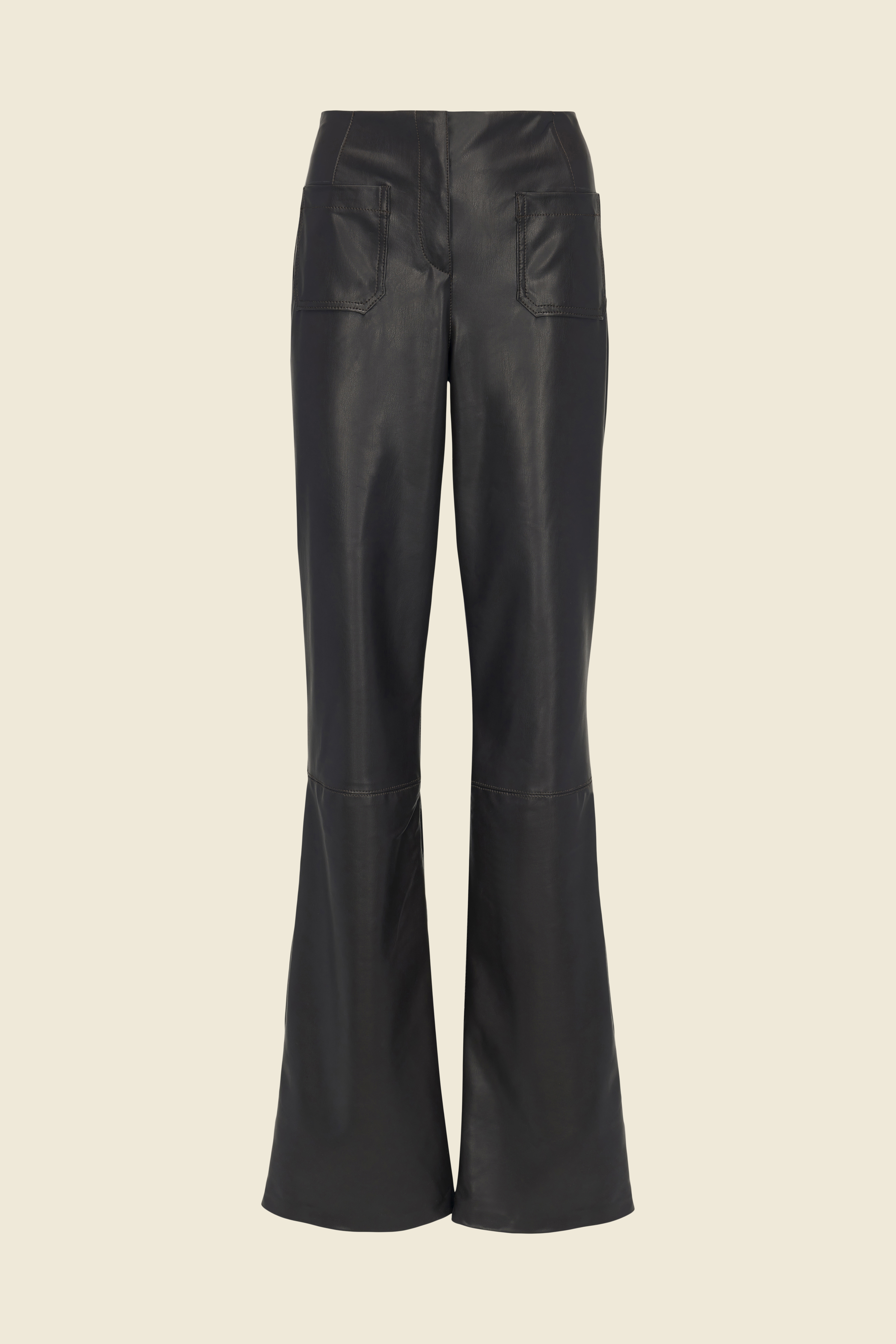 Dorothee Schumacher FAUX LEATHER BOOTCUT PANTS warm brown