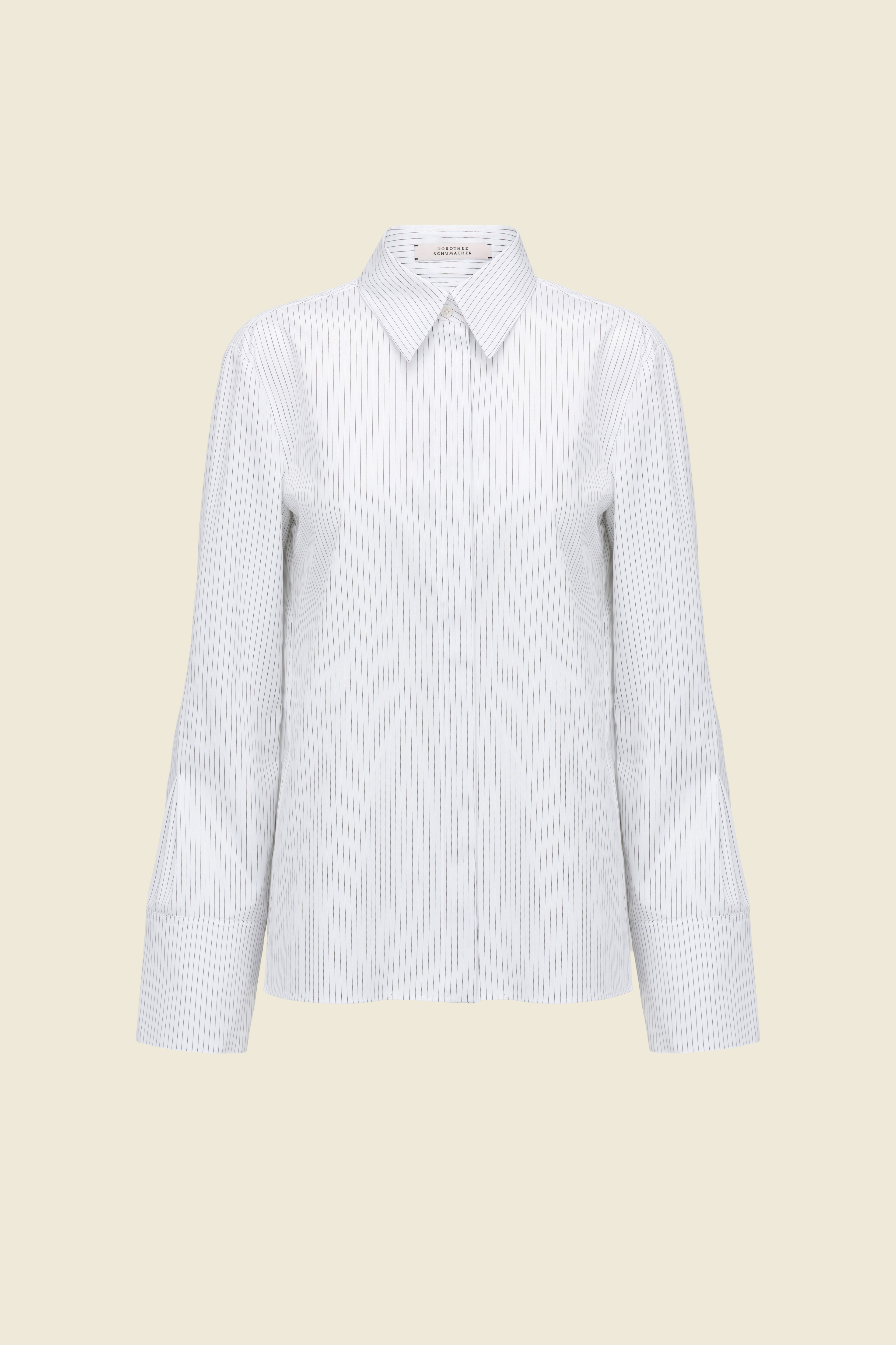 Dorothee Schumacher STRIPED COTTON SHIRT WITH CUFF DETAIL stripes mix