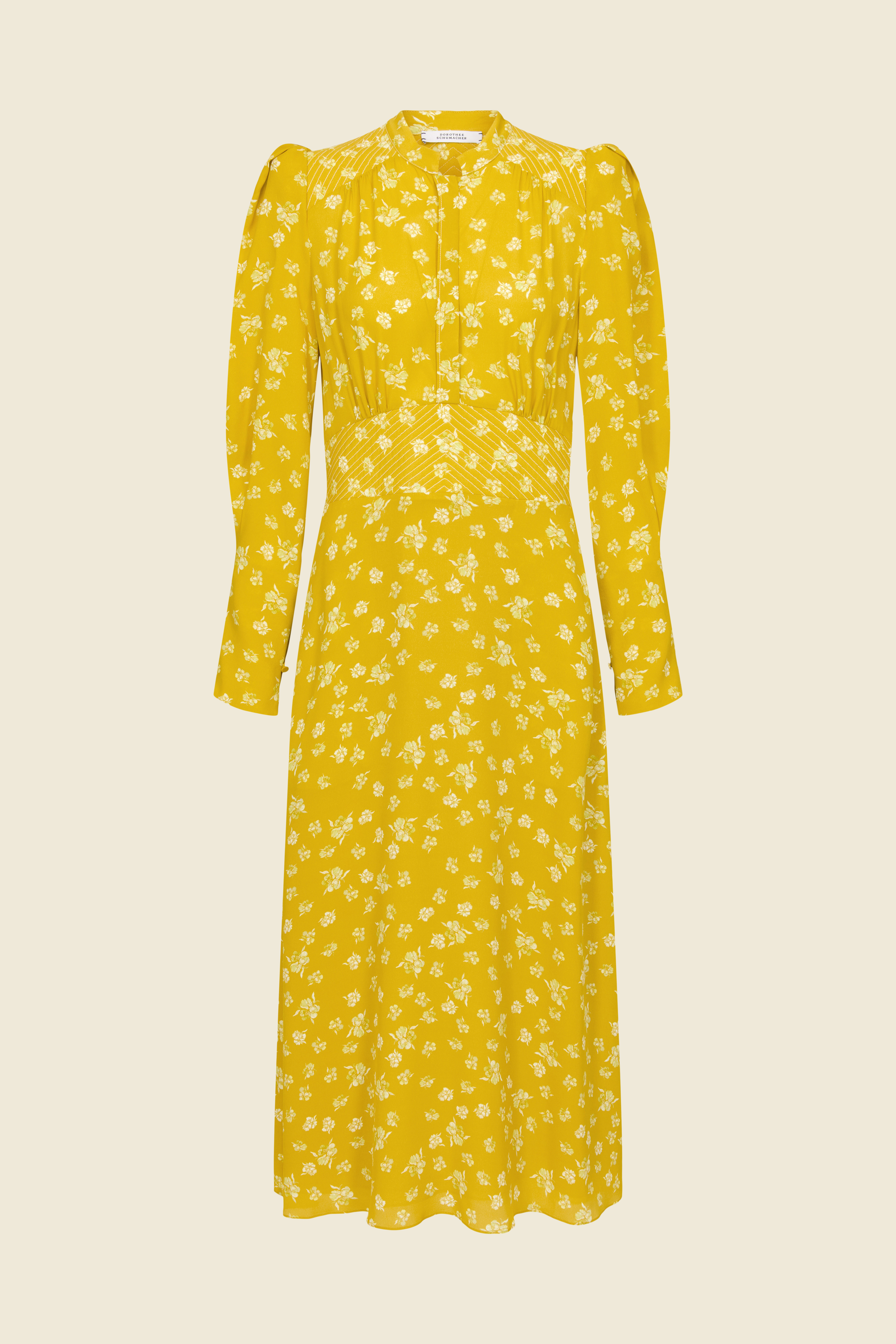 DOROTHEE SCHUMACHER FLOWY FLORAL PRINT MAXI DRESS WITH QUILTED SHOULDERS