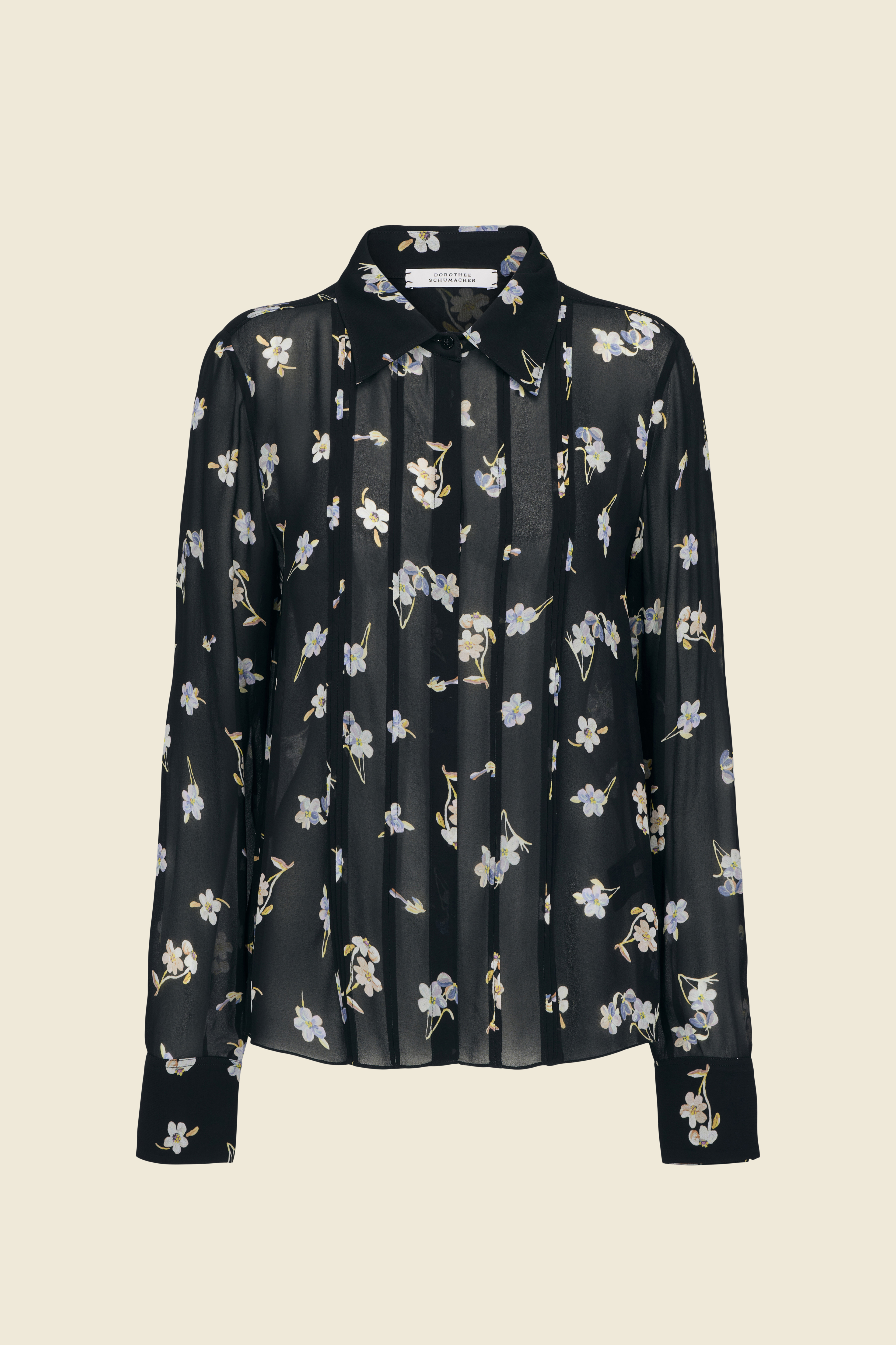 Dorothee Schumacher FLORAL PRINT GEORGETTE BLOUSE colorful black mix